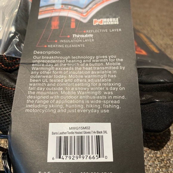 BNWT Mobile Warming Heated Unisex Gloves - Picture 1 of 11